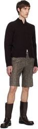 Dries Van Noten Brown Merino Wool Cardigan