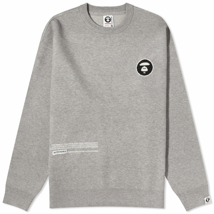 Photo: Men's AAPE Now Crew Neck Knit in White Heather