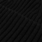 Drake's Men's Ribbed Knit Beanie in Black