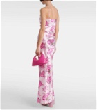 Rodarte Floral-appliqué silk maxi dress