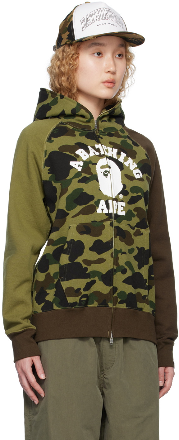 BAPE Green 1st Camo Crazy Hoodie A Bathing Ape