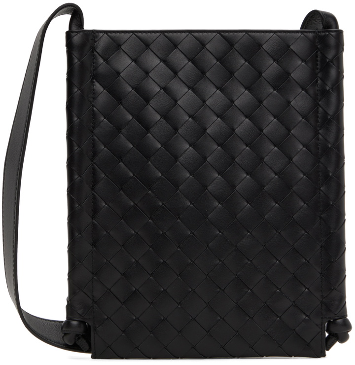 Photo: Bottega Veneta Black Small Flat Loop Pouch