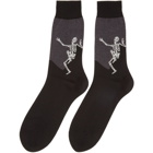 Alexander McQueen Black and Grey Dancing Skeleton Socks