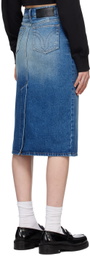 AMI Alexandre Mattiussi Blue Pencil Denim Midi Skirt