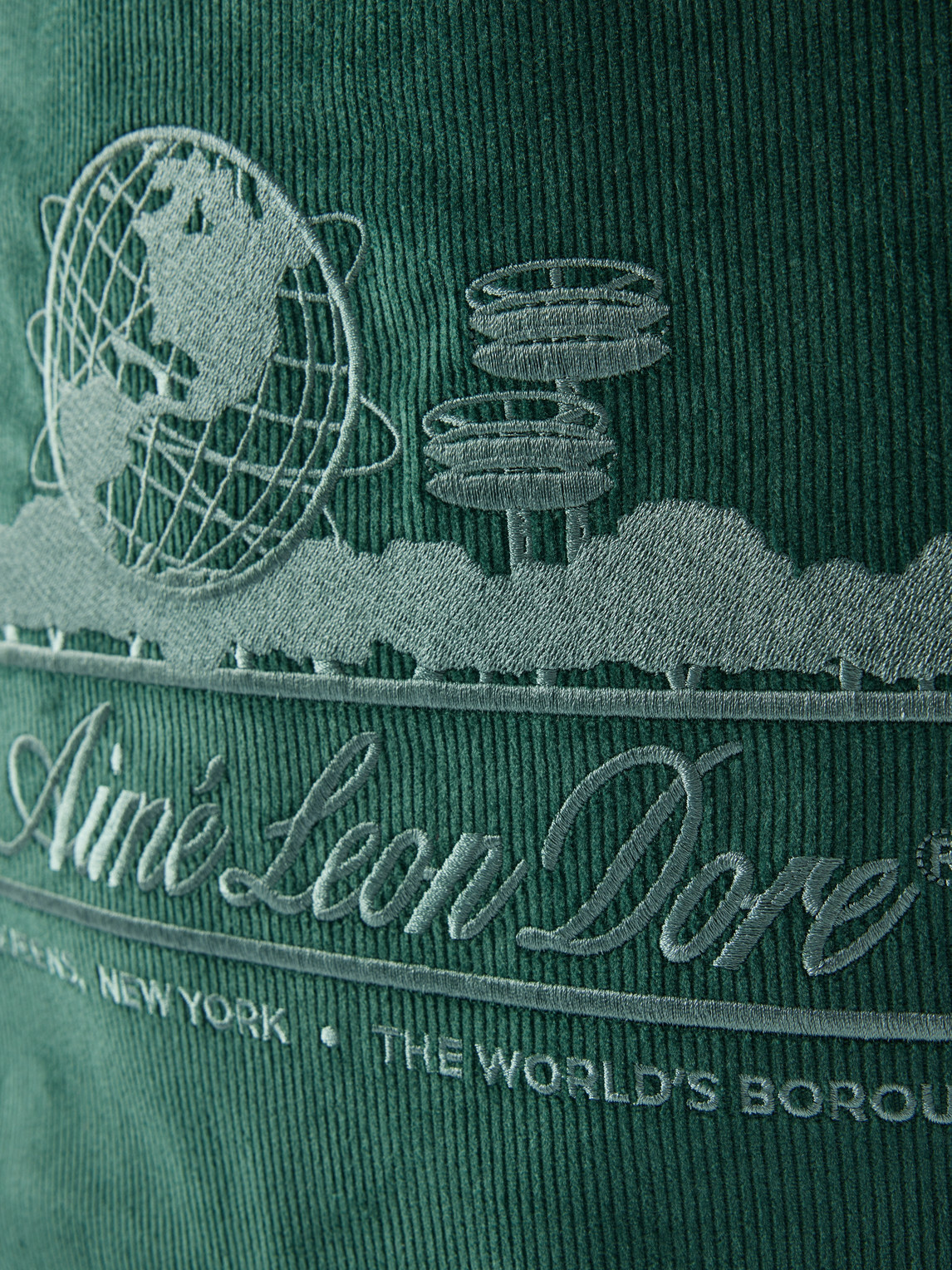 Aimé Leon Dore - Logo-Embroidered Cotton-Corduroy Tote - Green