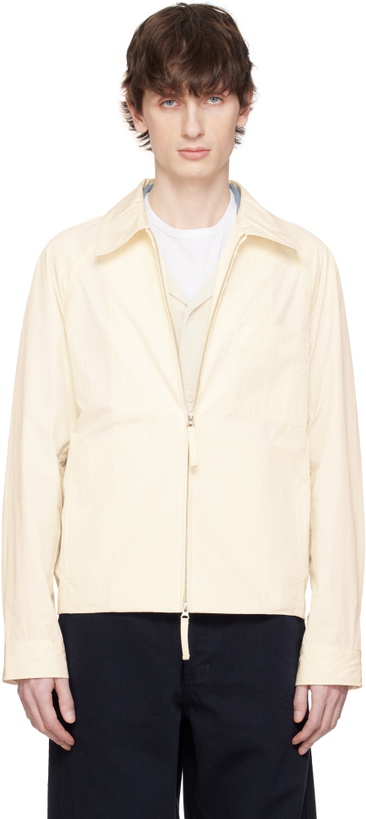 Photo: DOCUMENT Off-White Water Repellent Cotton Zip Up Jacket