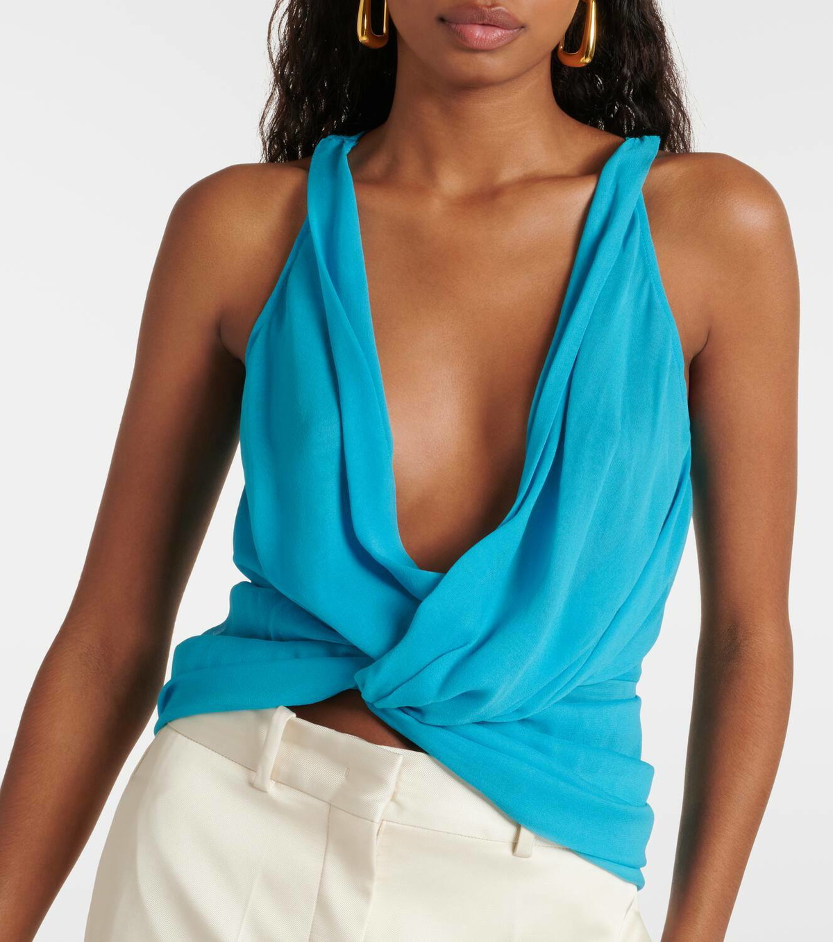 Christopher Esber Silk Springs gathered top