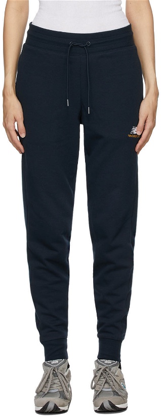 Photo: New Balance Navy Essentials Embroidered Lounge Pants