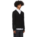 Dries Van Noten Black Slim V-Neck Sweater