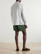 Zegna - Striped Camp-Collar Silk Shirt - Neutrals