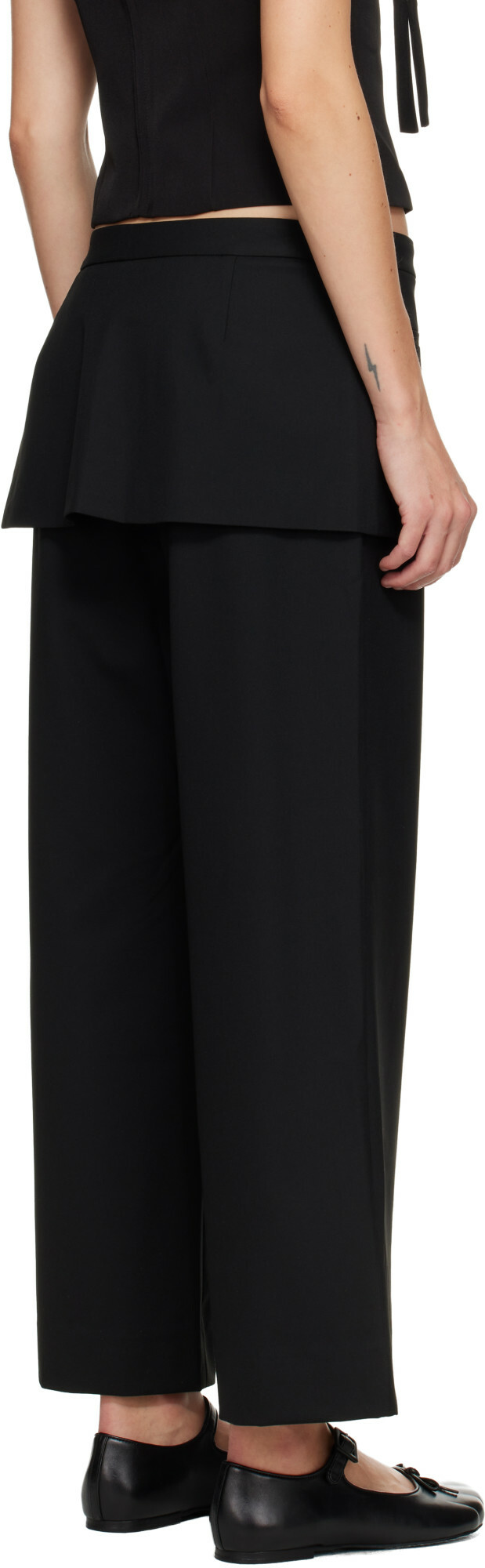 Sandy Liang Black Mott Trousers