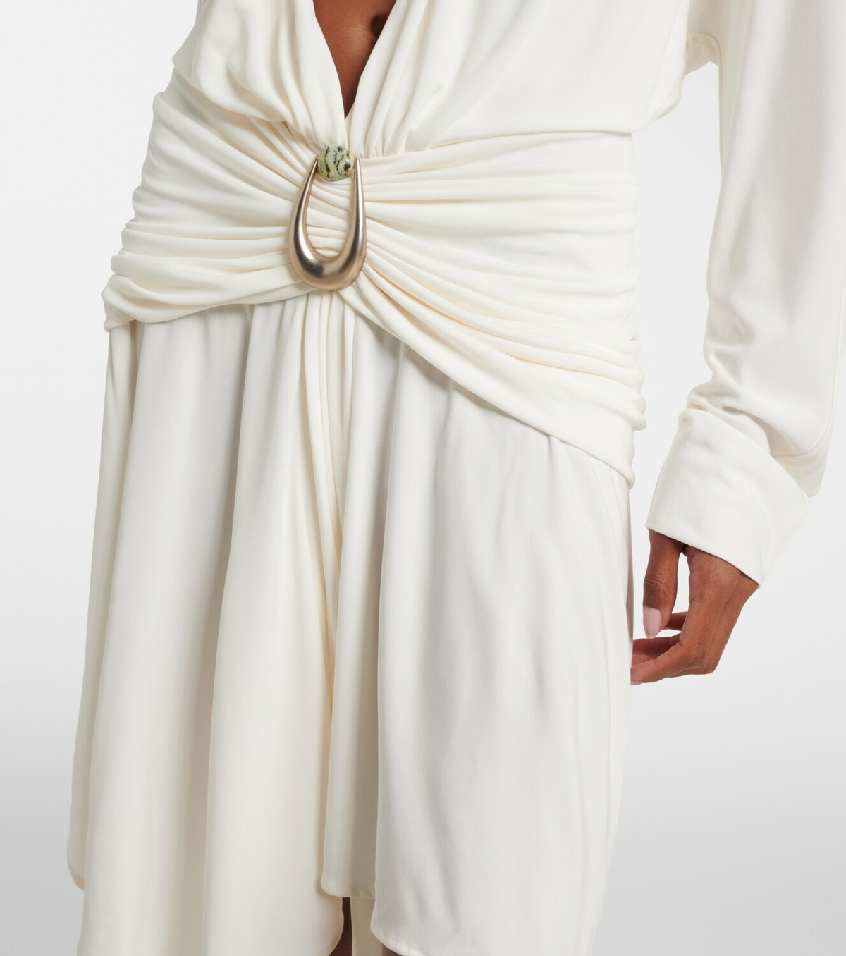 Christopher Esber Stone Pin draped jersey minidress
