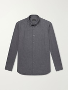 Brioni - Houndstooth Woven Cotton Shirt - Gray