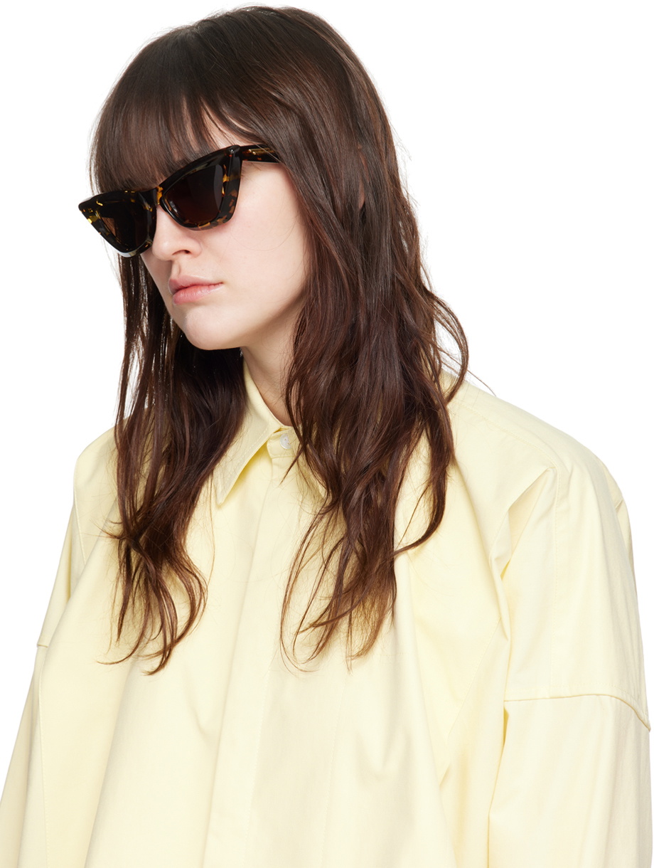 Bottega Veneta Tortoiseshell Pointed Cat-Eye Sunglasses  display picture 1
