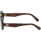 LOEWE Brown Mini Anagram Oval Sunglasses