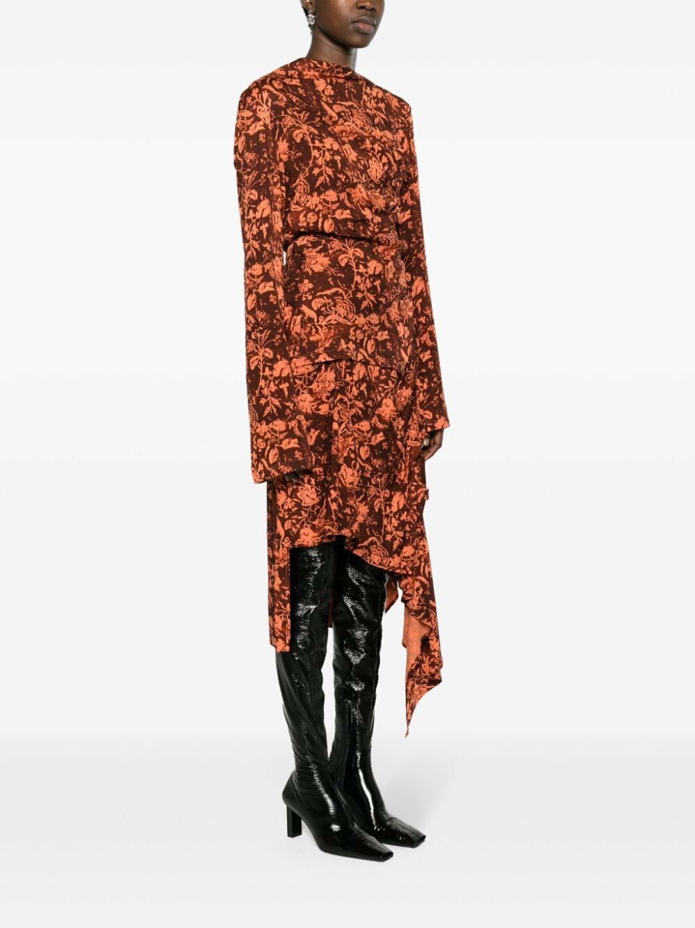 Jade Cropper Brown Wilted Flowers-Print Blouse
