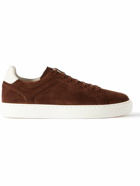 Brunello Cucinelli - Urano Leather-Trimmed Suede Sneakers - Brown