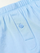 Hanro - Mercerised Cotton-Jersey Boxer Shorts - Blue