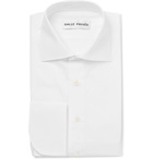 SALLE PRIVÉE - White Finn Cutaway-Collar Double-Cuff Cotton-Poplin Shirt - White