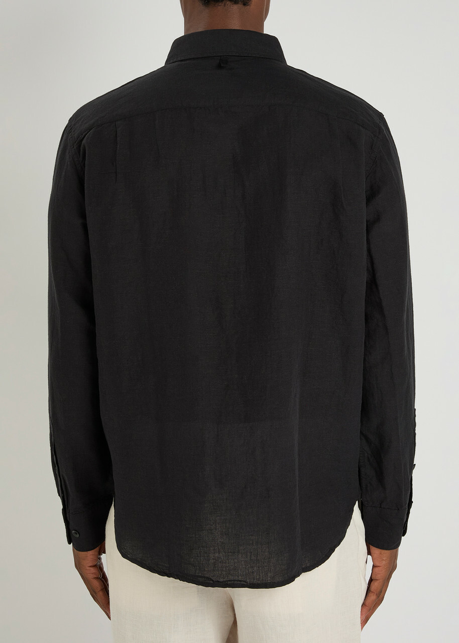 Rag & Bone Finch Linen-blend Shirt Black
