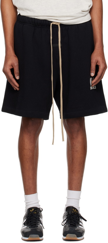 Photo: Fear of God ESSENTIALS Black NBA Core Fleece Shorts