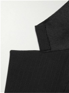 SAINT LAURENT - Grosgrain-Trimmed Pinstriped Wool Tuxedo Jacket
