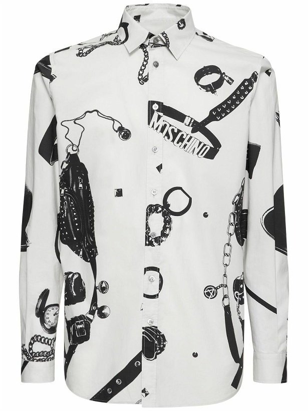 Photo: MOSCHINO - Printed Cotton Poplin Shirt