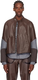 At.Kollektive Brown Kiko Kostadinov Edition Saida Leather Jacket