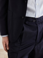 Officine Générale - Hugo Straight-Leg Pleated Virgin Wool Trousers - Blue