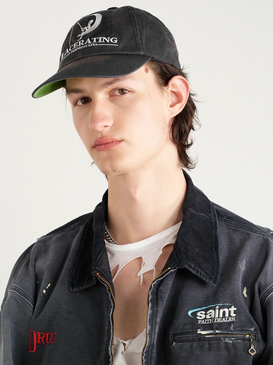 SAINT MXXXXXX - Embroidered Cotton-Twill Baseball Cap