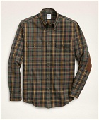 Brooks Brothers Men's Regent Regular-Fit Sport Shirt, Brushed Cotton Cashmere Twill Button Down Collar | Green