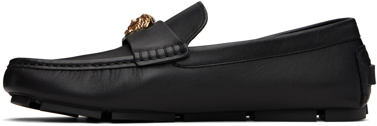 Versace Black 'La Medusa' Driver Loafers