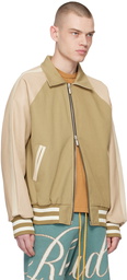 Rhude Beige 'Rude Boys' Bomber Jacket