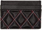 Thom Browne Black Quilted & Contrast Stitch Card Holder