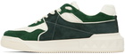 Valentino Garavani Off-White & Green One Stud Sneakers