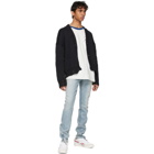 Rhude SSENSE Exclusive Black and White Hand Knit Cardigan
