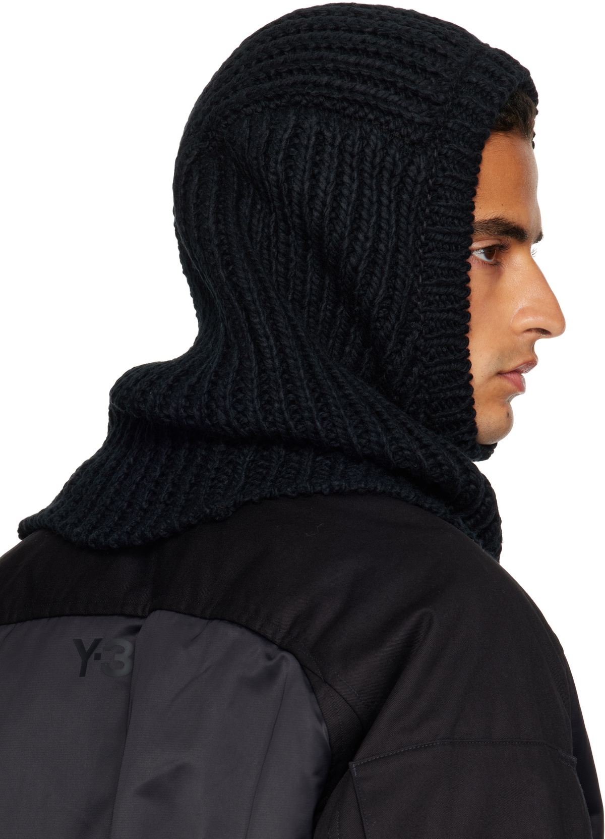 Y-3 Black Knitted Hood Balaclava
