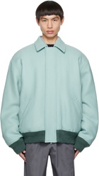 Acne Studios Blue Embroidered Bomber Jacket