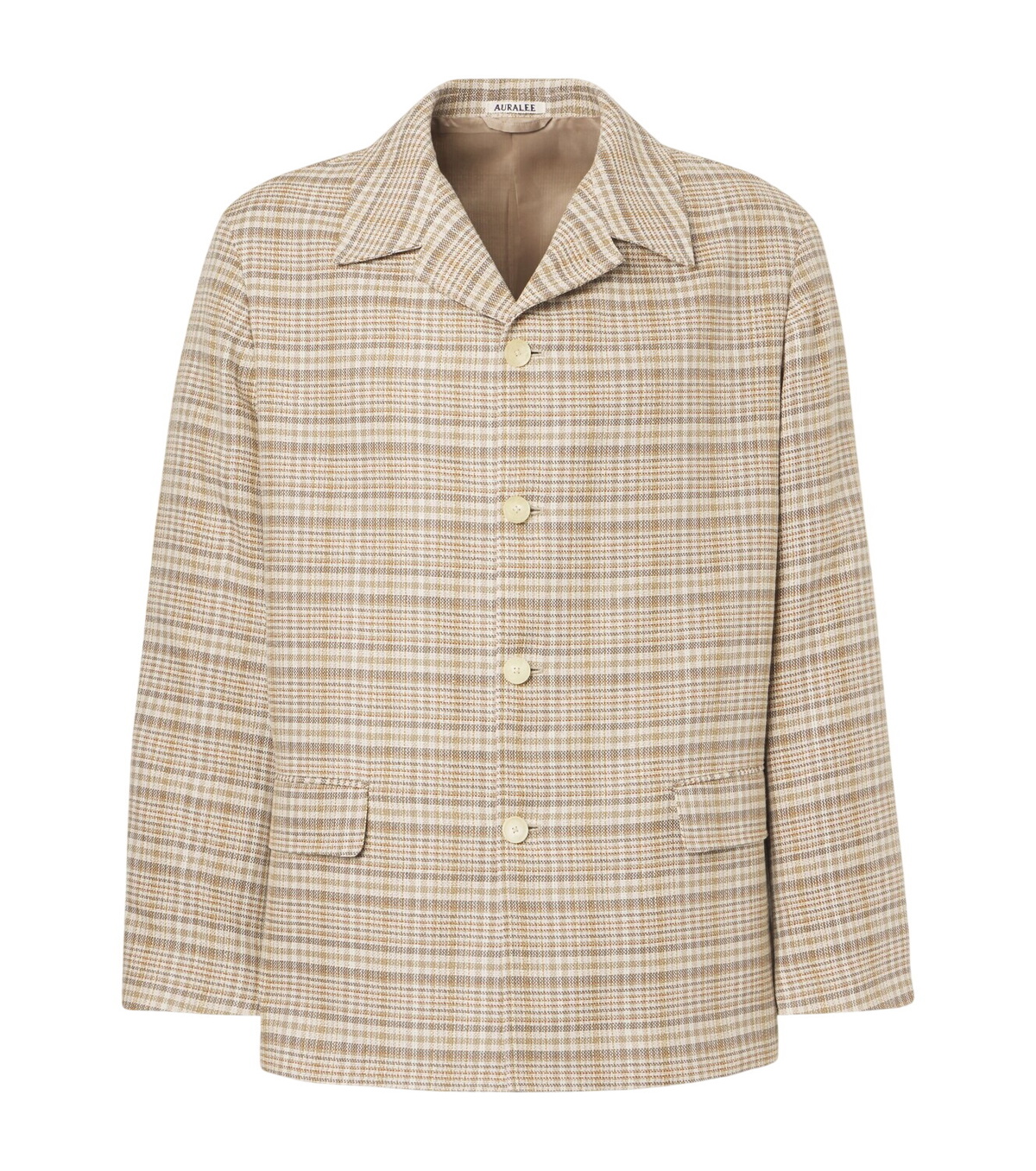 Auralee Checked silk and linen tweed jacket Auralee