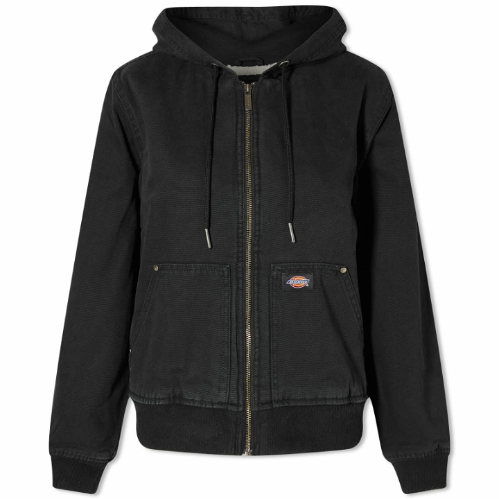 Photo: Dickies Women's Duck Canvas Sherpa Lined Jacket in Stone Washed Black