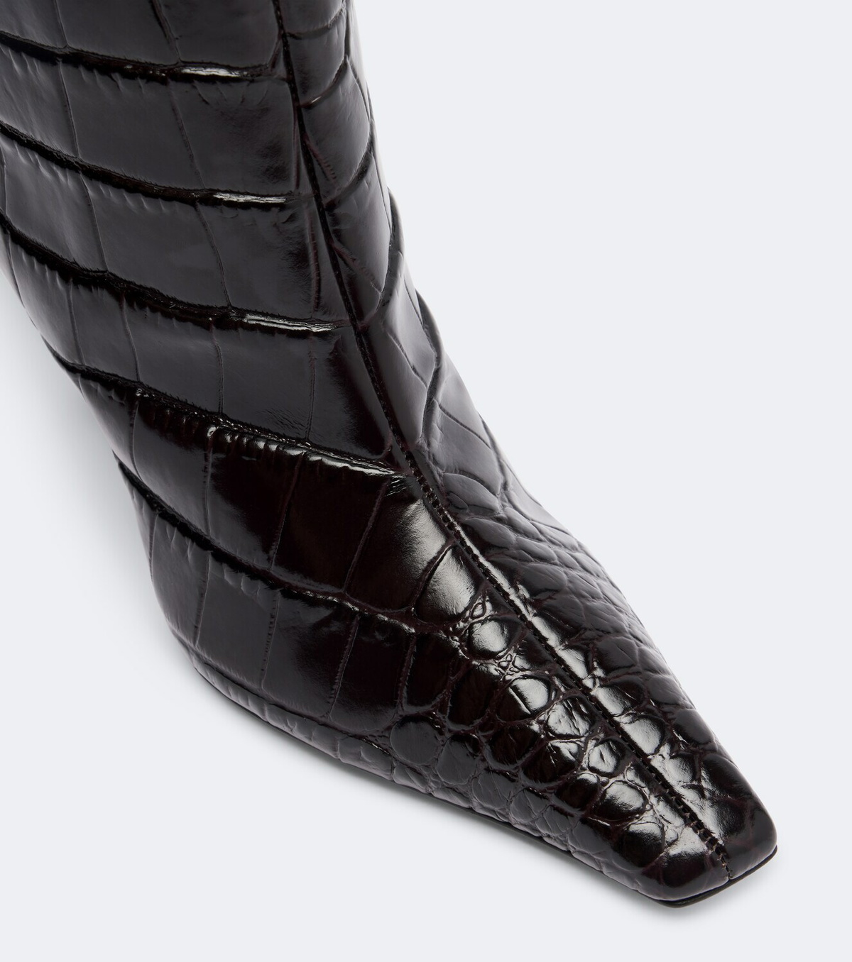 Amina Muaddi Mona croc-effect leather knee-high boots