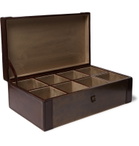 Ben Soleimani - Leather-Trimmed Bronze Cufflink Box - Brown