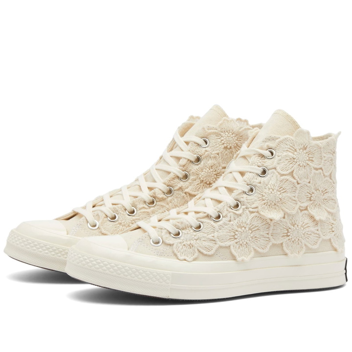 Photo: Converse Women's Chuck Taylor Hi-Top LTD - Made in Italy Sneakers in Ivory Lace
