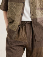 Kardo - Milo Bandhani Straight-Leg Embroidered Cotton Drawstring Shorts - Brown
