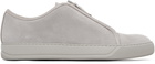 Lanvin Gray DBB1 Suede Zip Sneakers