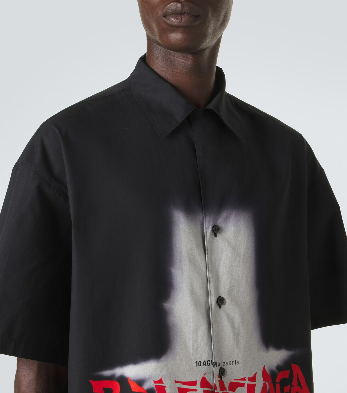 Balenciaga Printed cotton bowling shirt