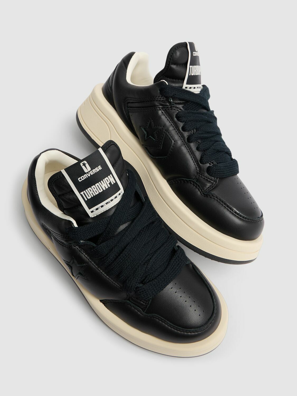 CONVERSE X DRKSHDW Turbowpn Leather Sneakers Rick Owens