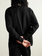 Wacko Maria - Convertible-Collar Leopard Print-Trimmed TENCEL™ Lyocell Shirt - Black