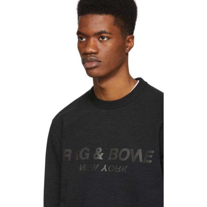 rag and bone Black Upside Down Logo Sweatshirt Rag and Bone