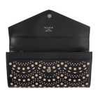 ALAIA Black Vienne Vague Openwork Flap Wallet